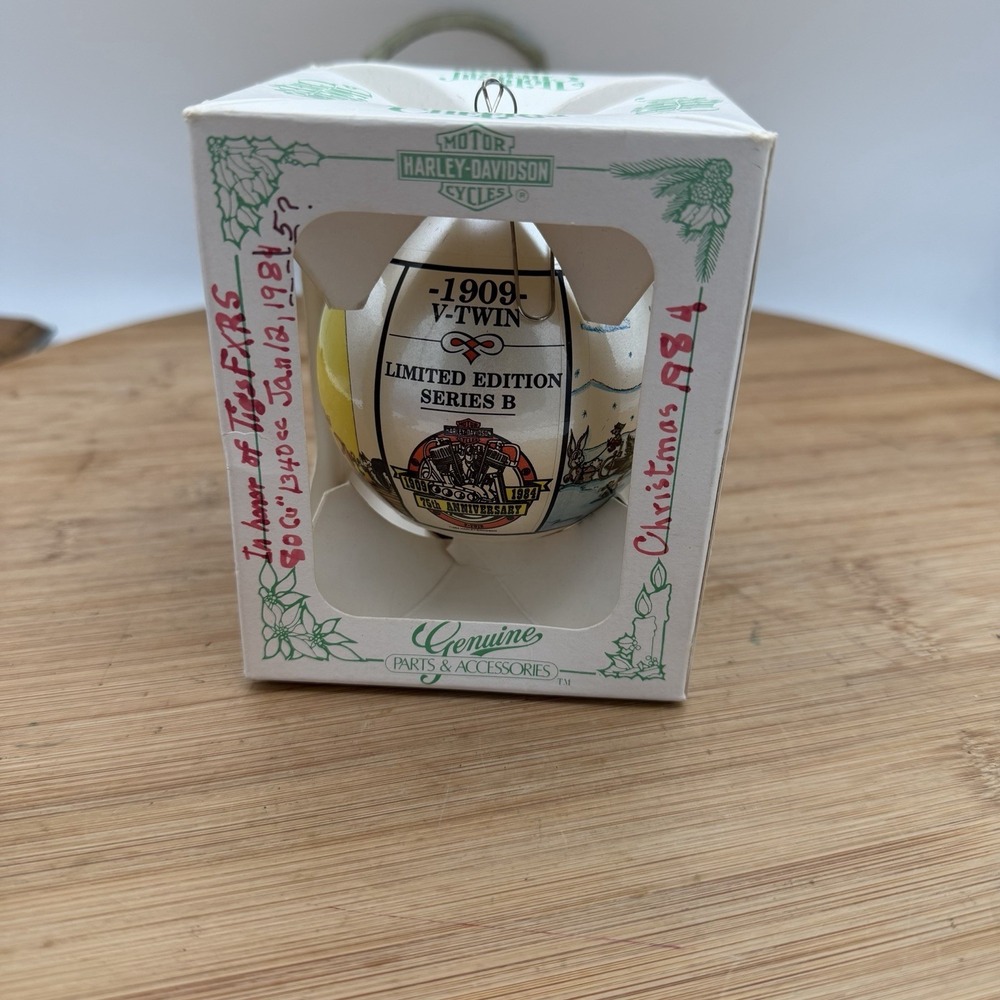Harley Davidson Christmas‎ Ornament Series B 1909 V Twin  1984  Limited Edition